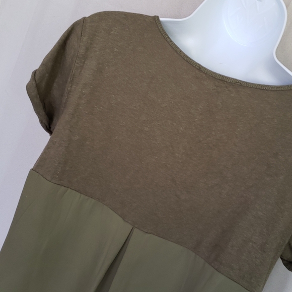 Olive Mesh Back Blouse - Picture 5 of 7